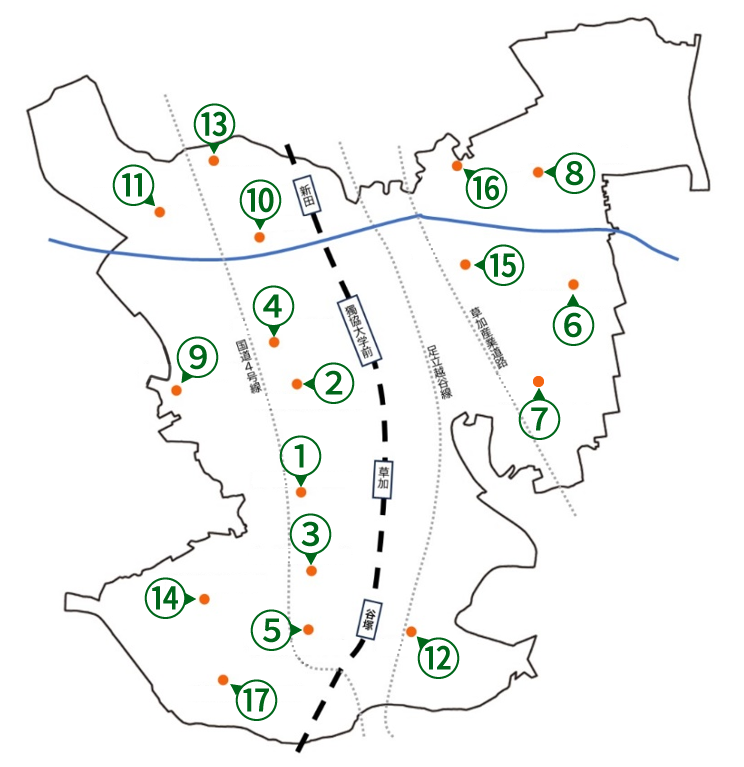 放課後児童クラブ一覧の地図